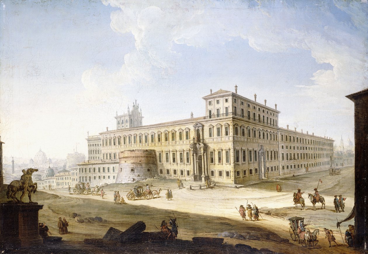 A Piazza del Quirinale, com o Castel Sant "Angelo e São Pedro" além, de Antonio Joli
