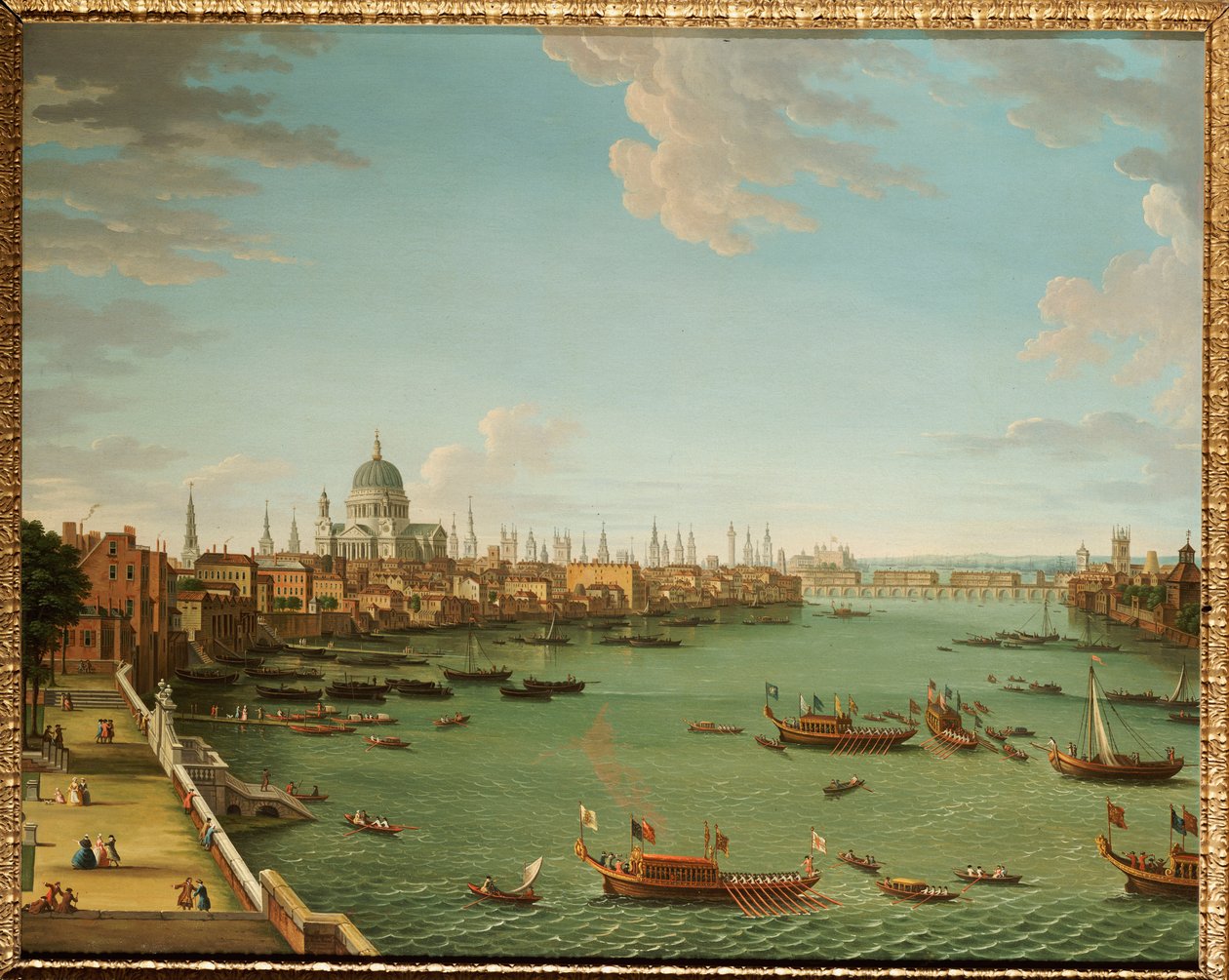 O Tamisa do terraço da Somerset House, olhando para a cidade, c.1745 de Antonio Joli