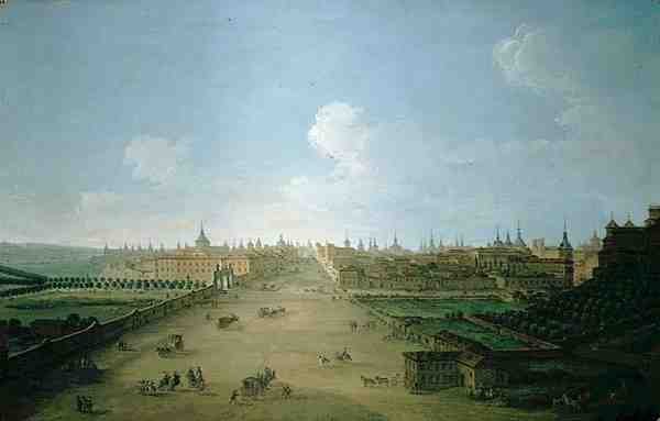 Vista da Calle de Atocha, Madrid (óleo sobre tela) de Antonio Joli