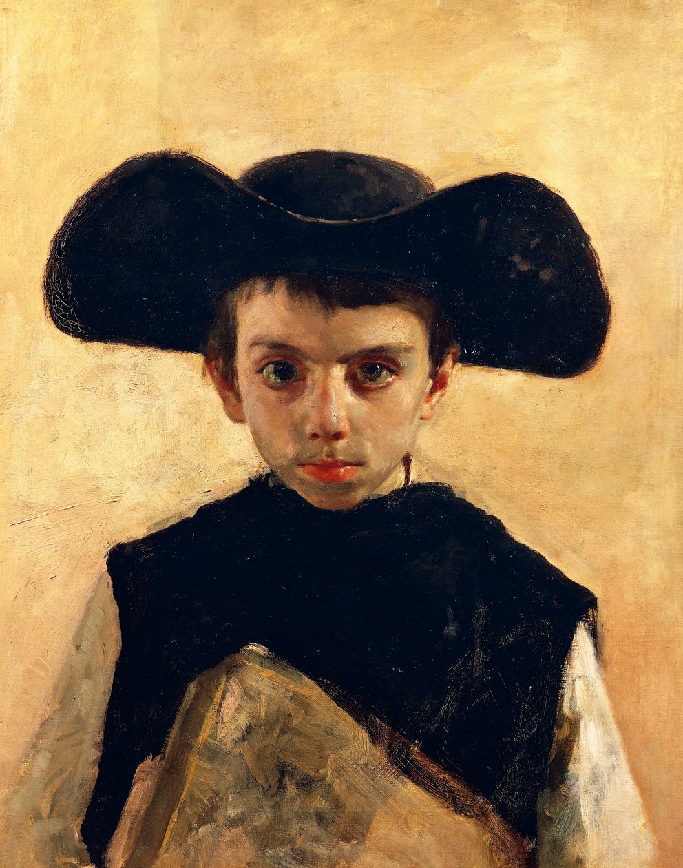Prevetariello (pequeno sacerdote), de Antonio Mancini (1852-1930), óleo sobre tela, 66x53 cm de Antonio Mancini
