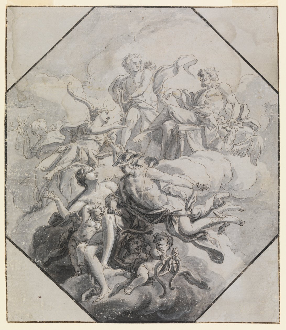 Design para uma pintura no teto sobre o tema do Olimpo de Antonio Manno