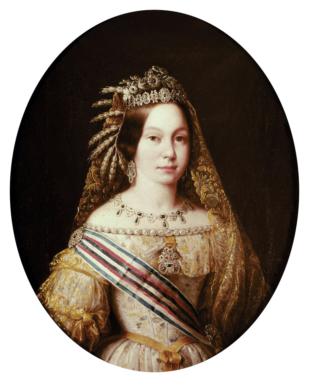 Retrato de Isabel II Rainha de Espanha (Isabella de Bourbon ou Isabel de Borbon de Antonio María Esquivel y Suárez de Urbina