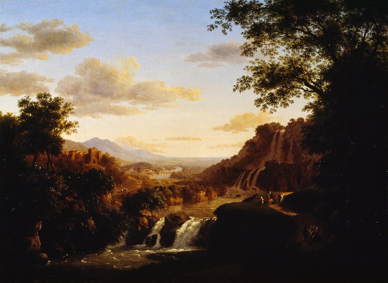Paisagem com queda de água (óleo sobre tela) de Antonio Marinoni