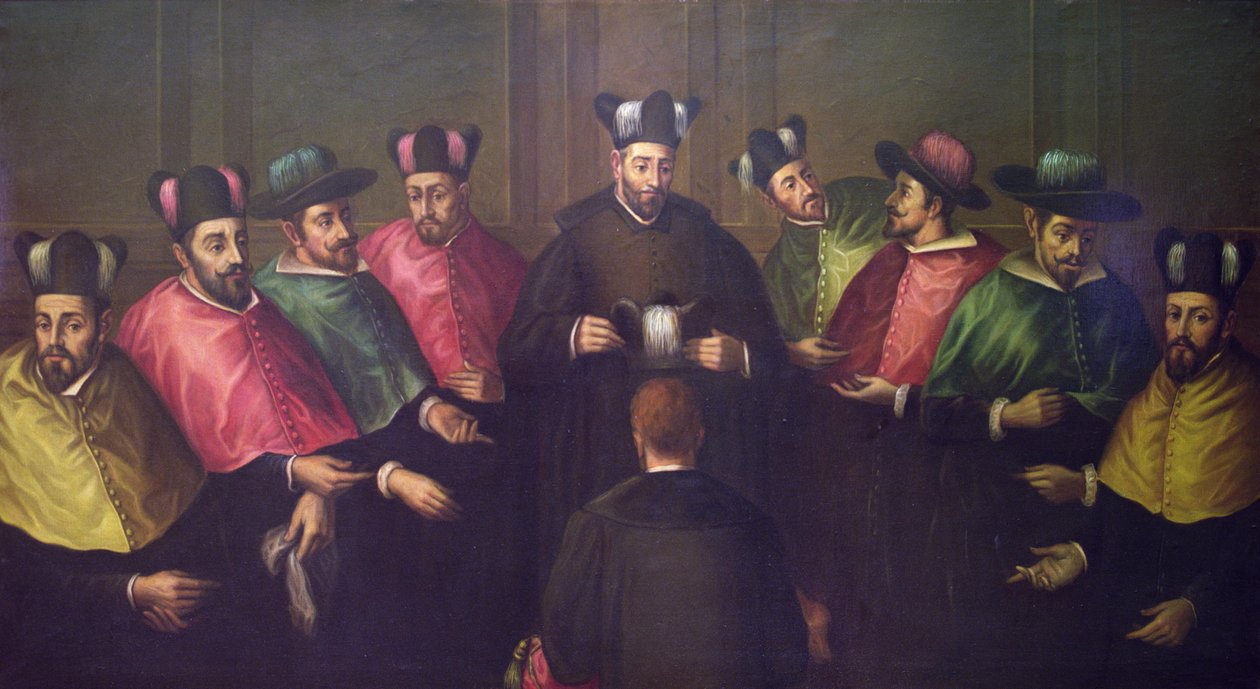Colocação da Biretta Doutoral (óleo sobre tela) de Antonio Martinez Anaya