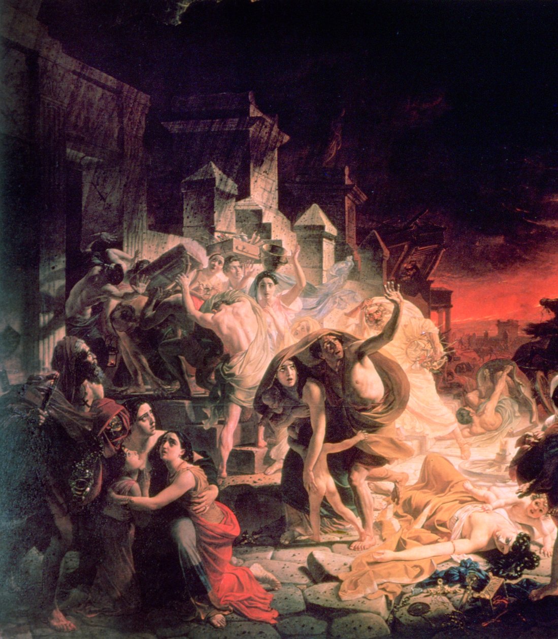 Detalhe do último dia de Pompéia, 1833 de Antonio Molinari