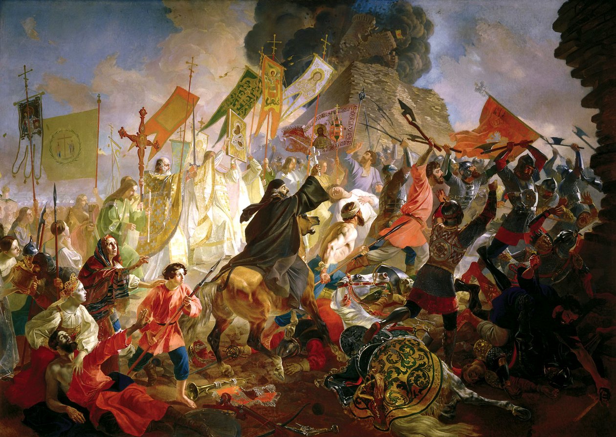 O cerco de Pskov por Stephen Báthory em 1581, 1839-1843 de Antonio Molinari