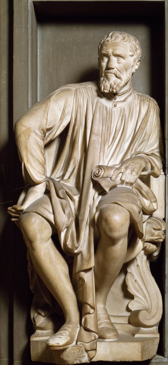 Retrato do escultor, pintor e arquiteto Michelangelo Buonarroti dit Michelangelo de Antonio Novelli