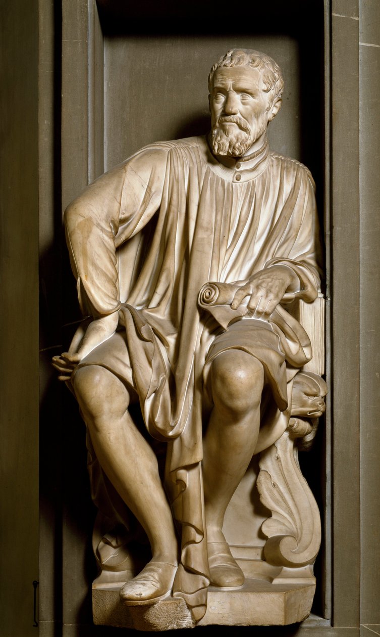 Retrato do escultor, pintor e arquiteto Michelangelo Buonarroti dit Michelangelo de Antonio Novelli
