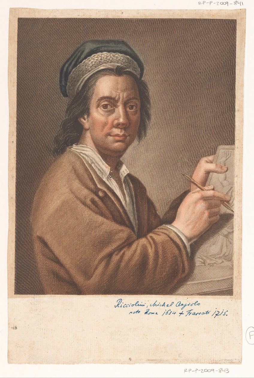 Retrato do artista Michelangelo Ricciolini de Antonio Pazzi