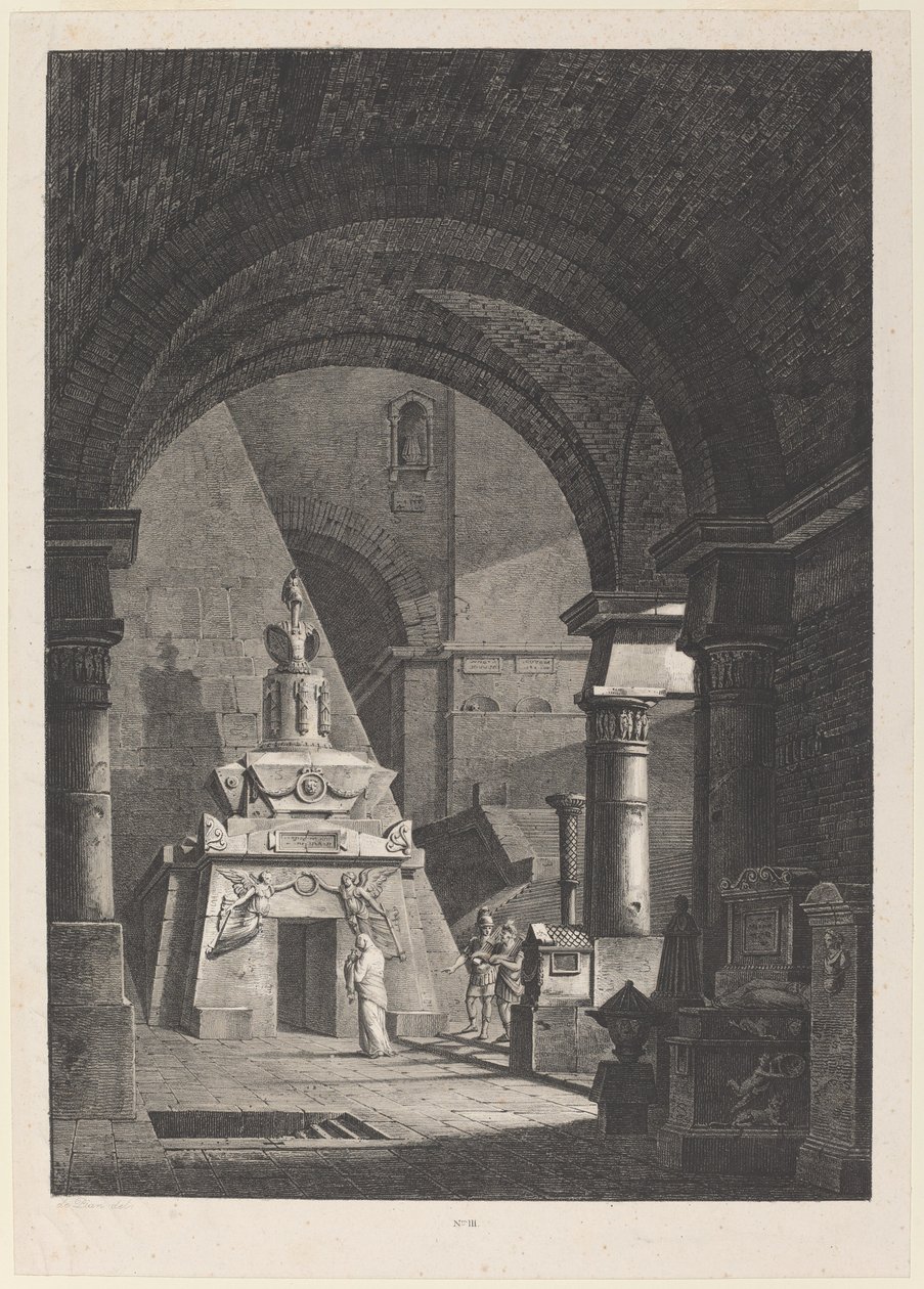 Interior de um antigo sepulcro romano de Antonio Pian