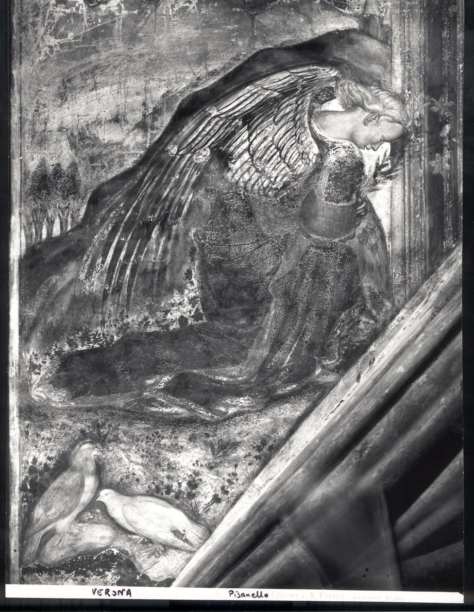 Arcanjo Gabriel, detalhe da Anunciação de Antonio Pisanello