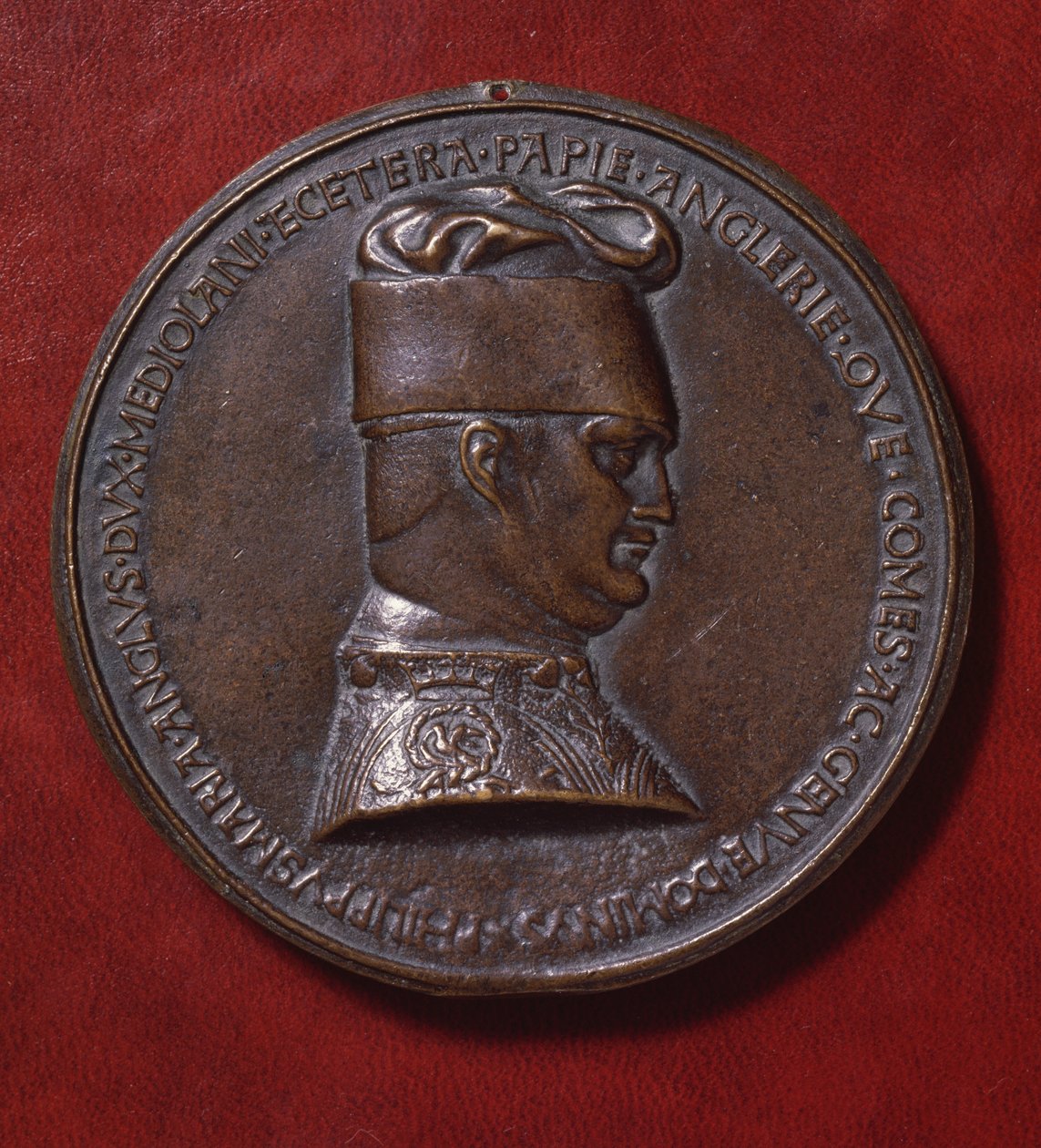 Medalha de bronze de Filippo Maria Visconti (1392-1447), reverso, desenhada em 1441 por Antonio di Puccio Pisano, conhecido como Pisanello (ca 1395-1455), diâmetro 10,20 cm de Antonio Pisanello