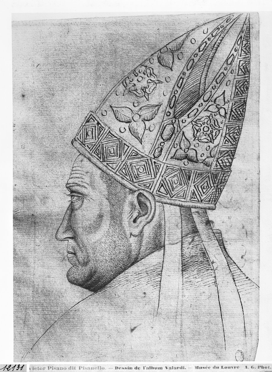 Chefe de um bispo, do The Vallardi Album de Antonio Pisanello