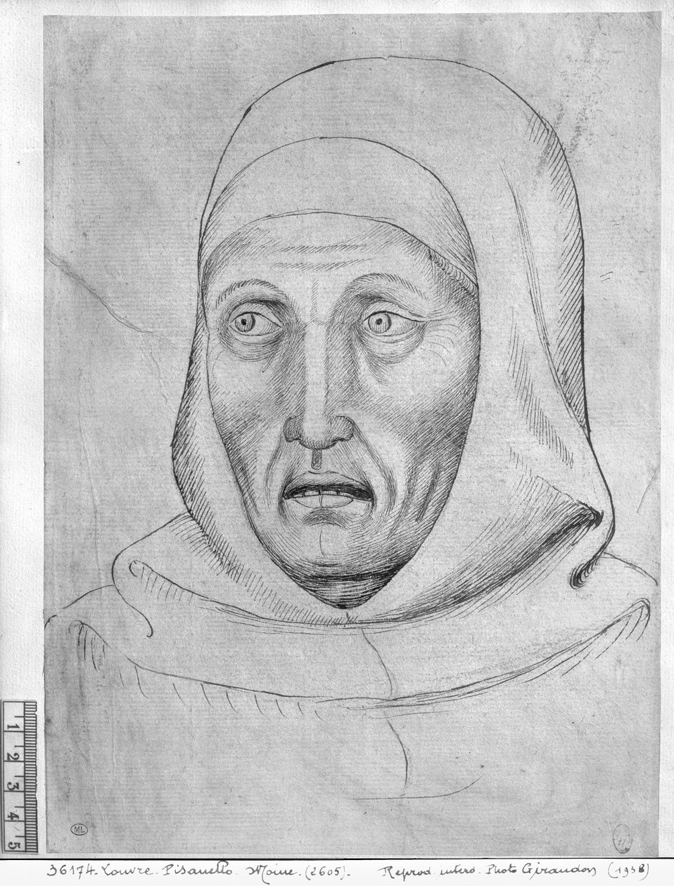 Chefe de um monge do Álbum The Vallardi de Antonio Pisanello