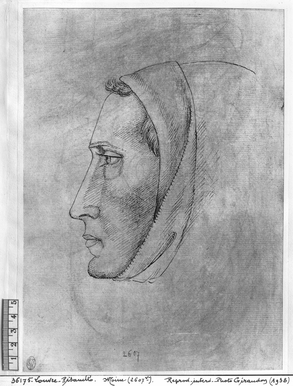 Chefe de um monge do Álbum The Vallardi de Antonio Pisanello