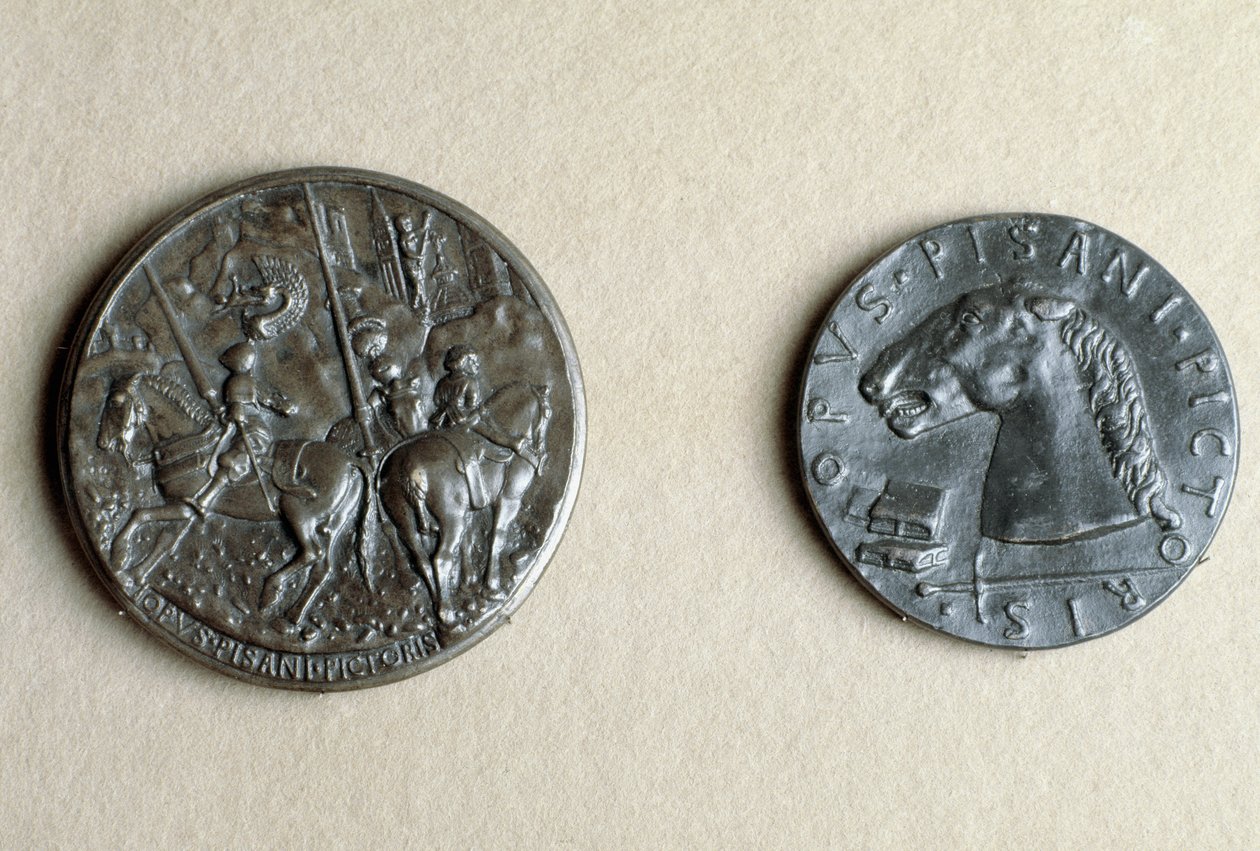 Medalha de Francesco Sforza, Senhor de Cremona, a cavalo (bronze) de Antonio Pisanello