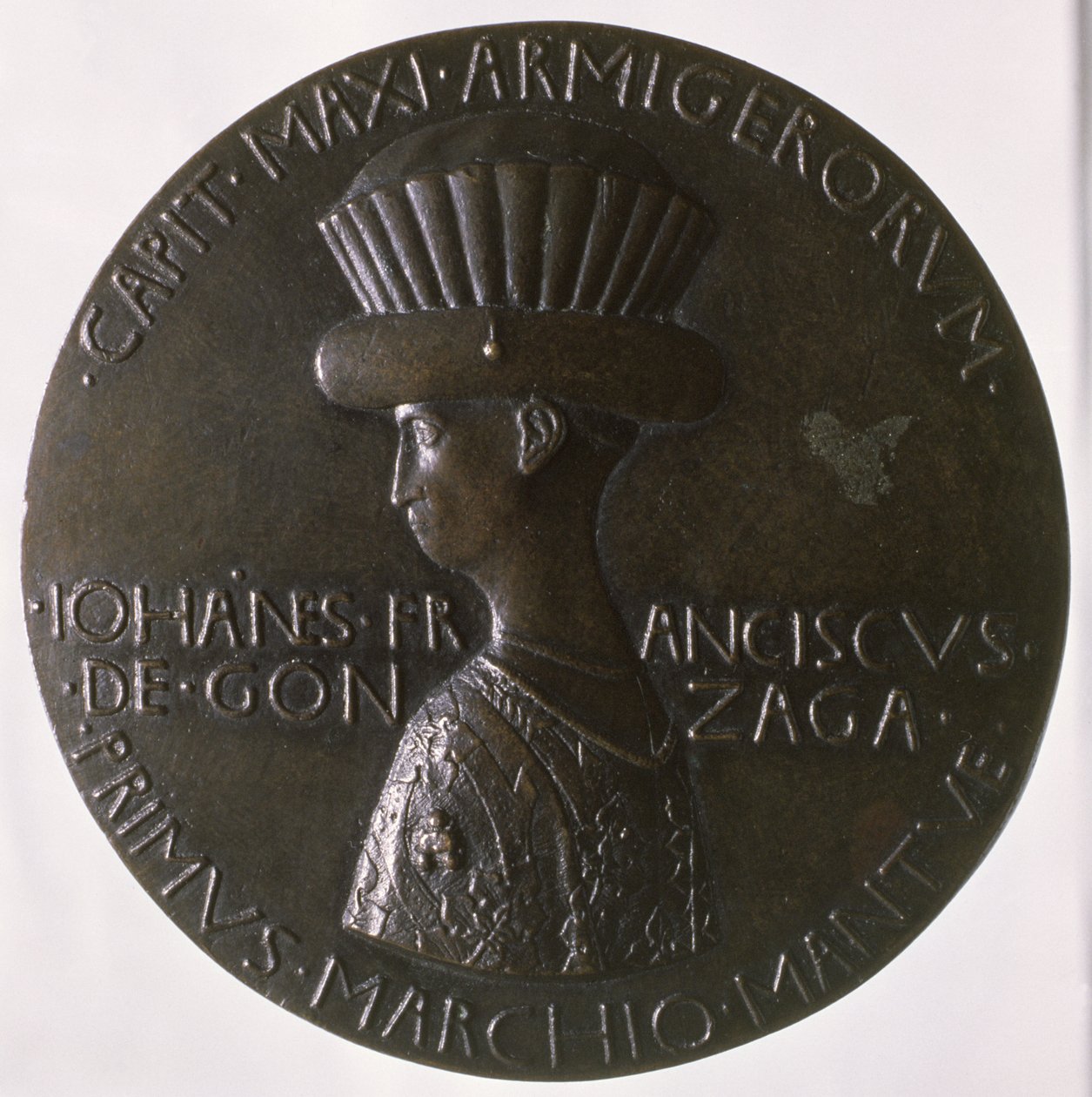 Medalha de retrato representando Gianfrancesco Gonzaga (13945-1444) 1446-8 (bronze) (para ver em verso 96844) de Antonio Pisanello