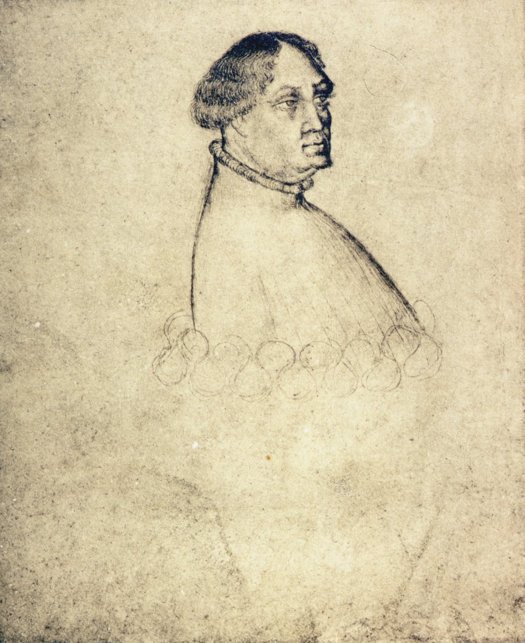 Retrato de Giangaleazzo Visconti (1351-1402) (giz sobre papel) de Antonio Pisanello