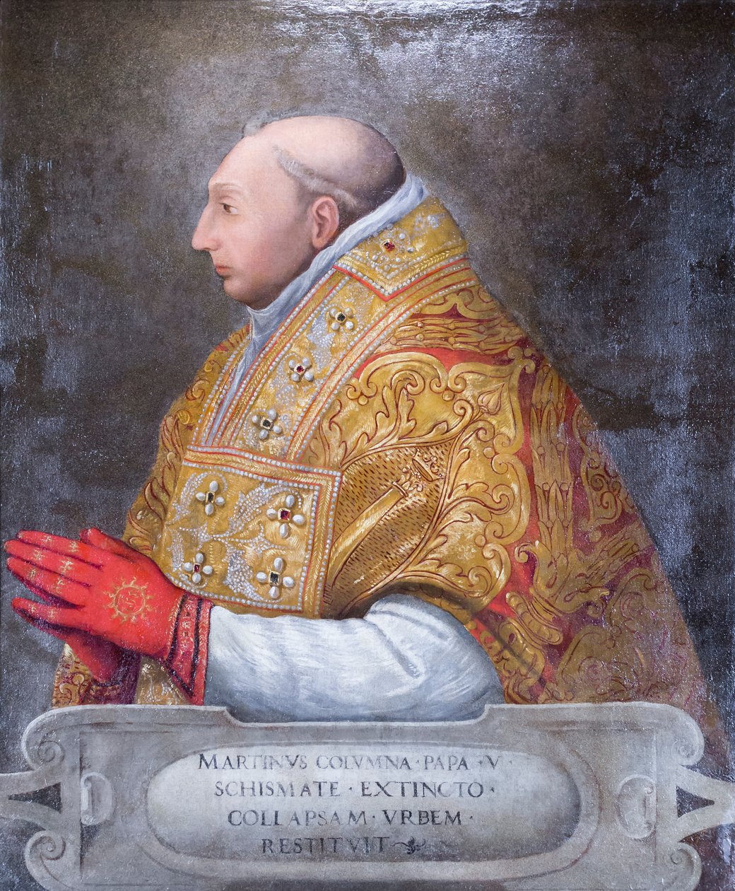 Retrato do Papa Martinho V Colonna de Antonio Pisanello