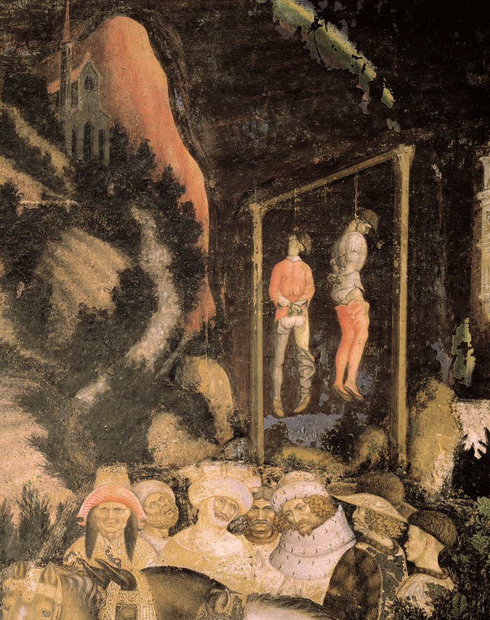 Os Enforcados, detalhe de São Jorge e a Princesa de Antonio Pisanello
