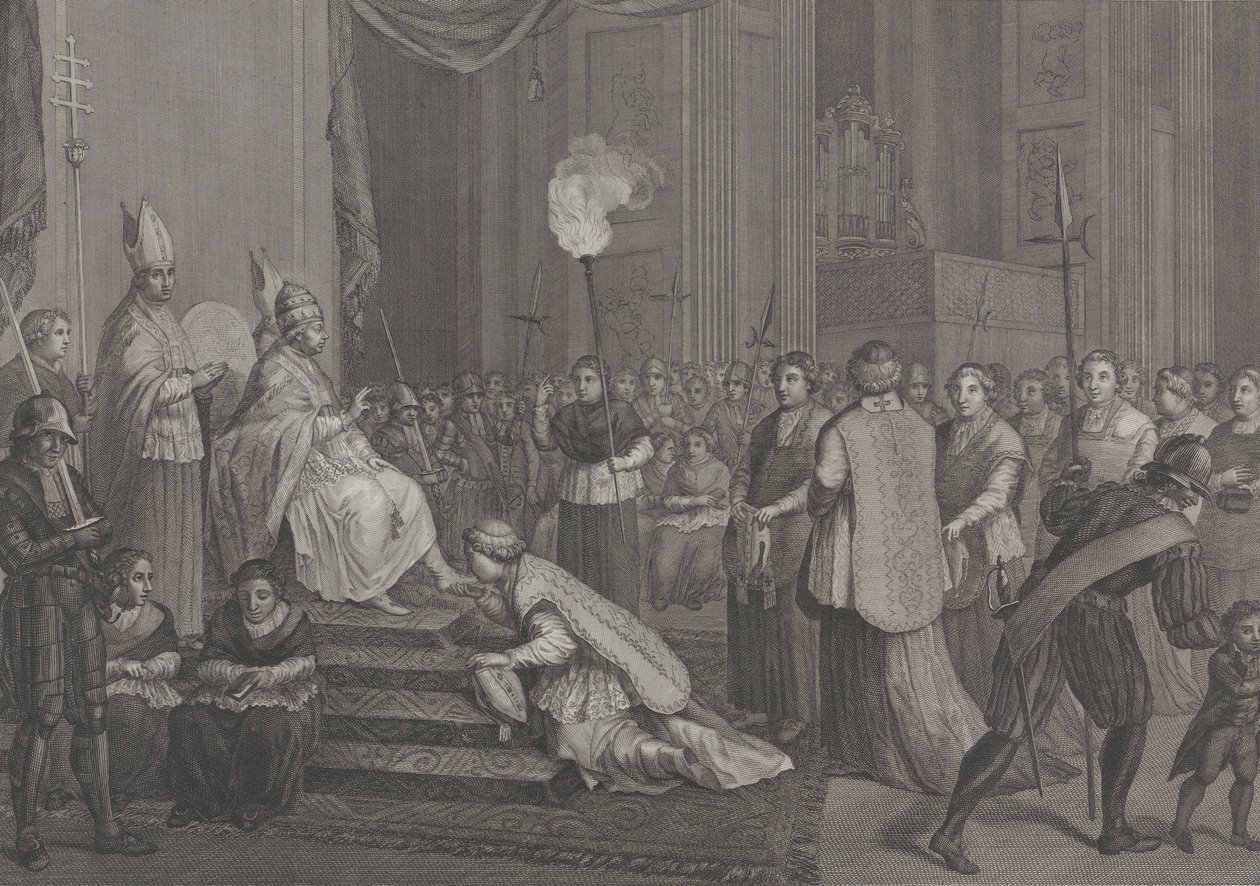 Coroação do Papa Pio VI, 1801. de Antonio Poggioli
