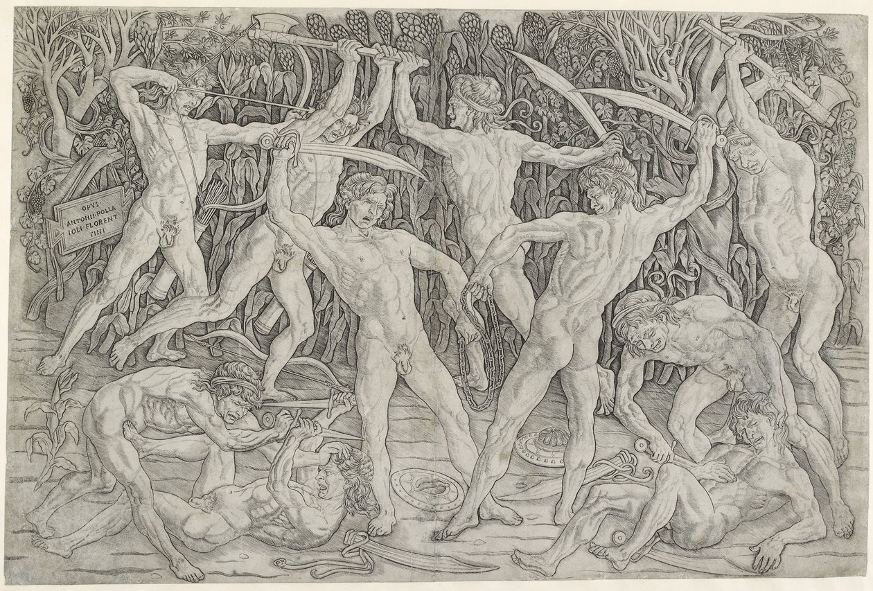 Batalha de Homens Nus de Antonio Pollaiuolo
