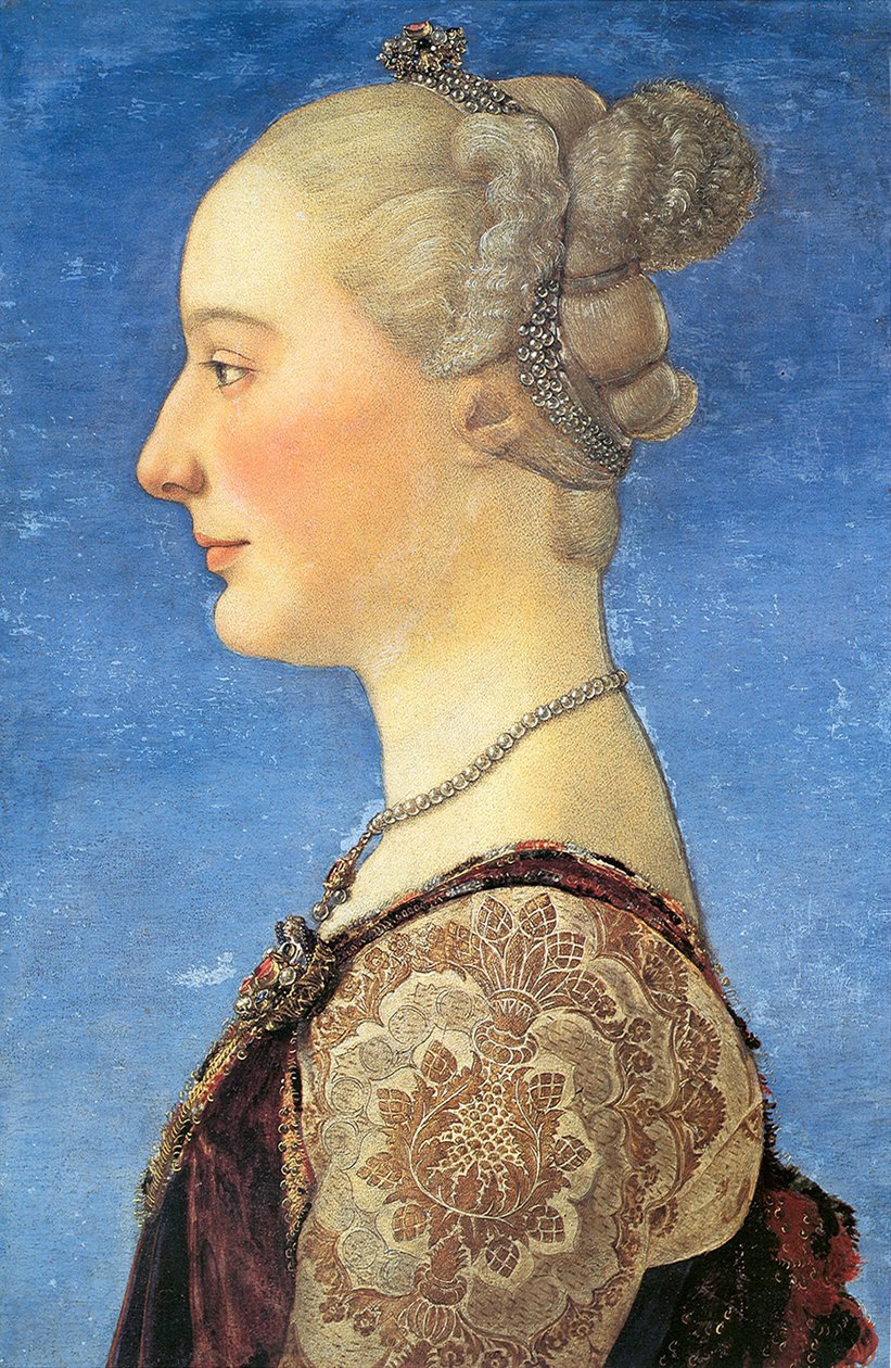 Retrato de uma jovem mulher, 1475 de Antonio Pollaiuolo
