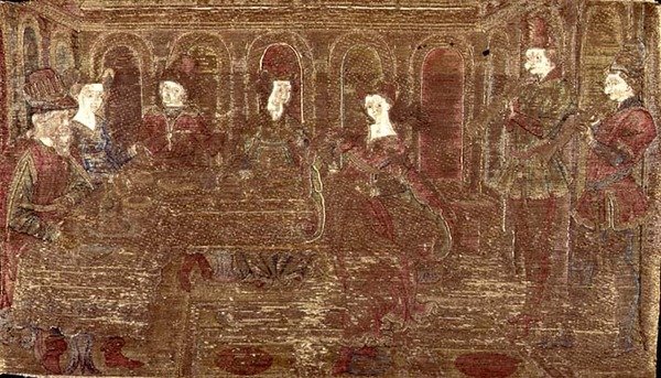 A Dança de Salomé, tapeçaria retratando cenas da vida do santo (têxtil) de Antonio Pollaiuolo