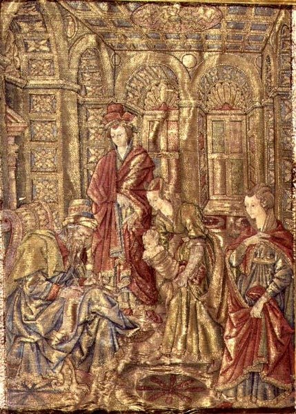 O Nome de São João Batista, tapeçaria retratando cenas da vida do santo (têxtil) de Antonio Pollaiuolo