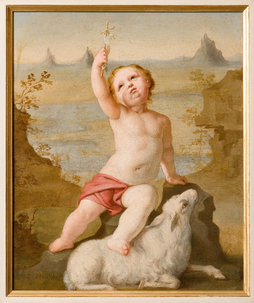 Infant St. John (óleo sobre cartão) de Antonio Simonazzi