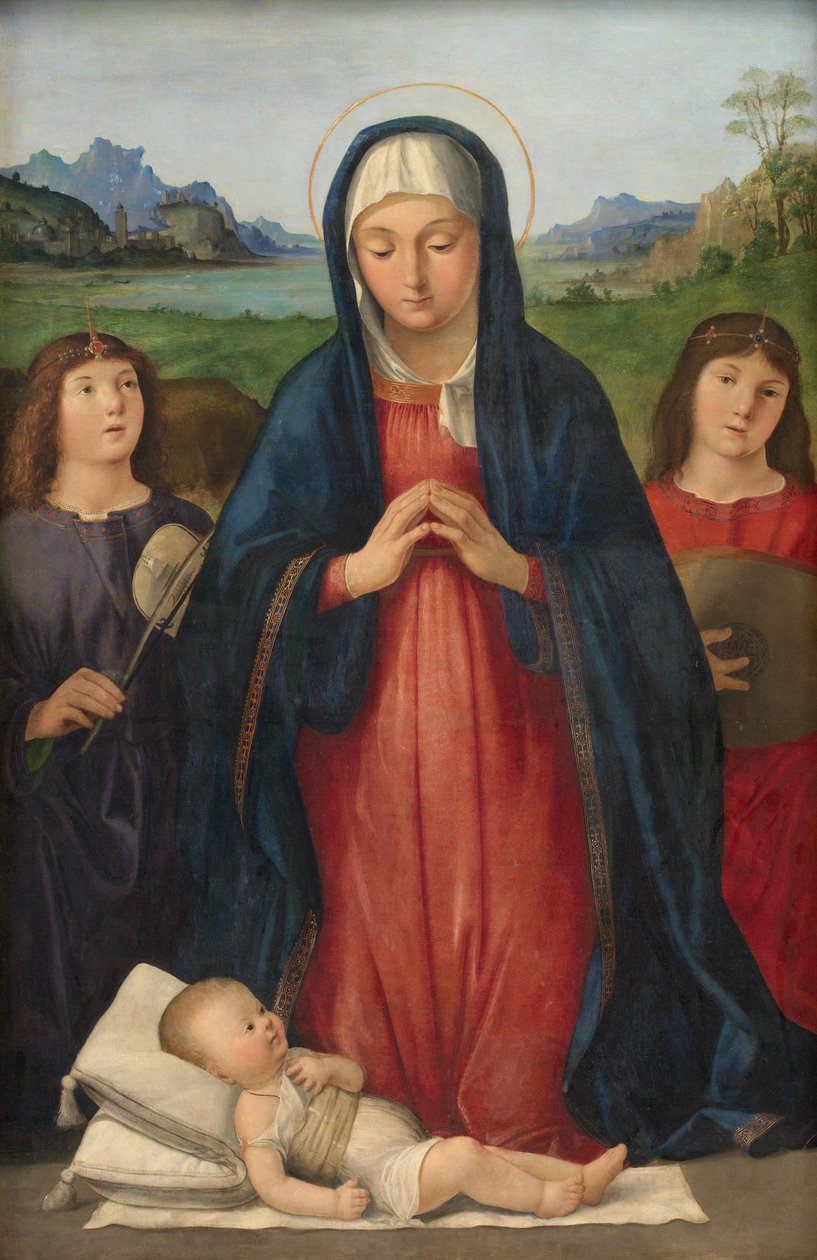 O Menino Jesus adorado por Maria de Antonio Solario