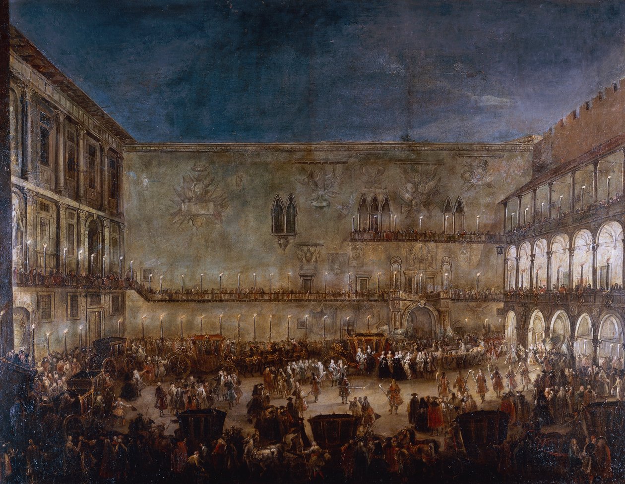 Chegada da princesa Amalie da Saxónia a Pádua, por Antonio Stom (ca. 1688-1734) de Antonio Stom