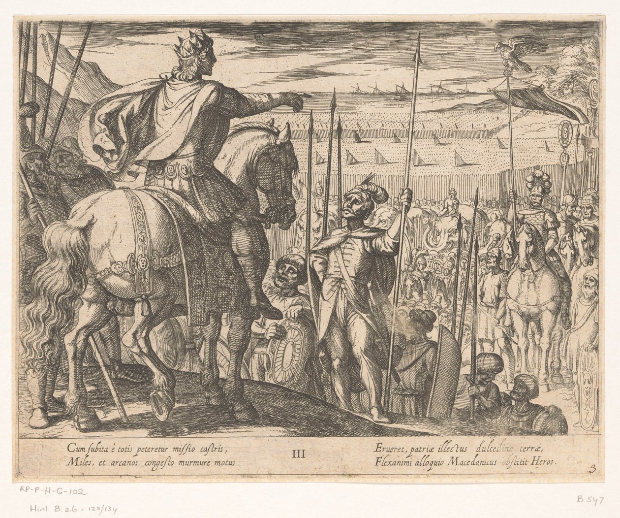 Alexandre, o Grande, instrui os soldados macedônios Os feitos de Alexandre, o Grande (título da série) Alexandri magni praecipvae res gestae (título da série) de Antonio Tempesta
