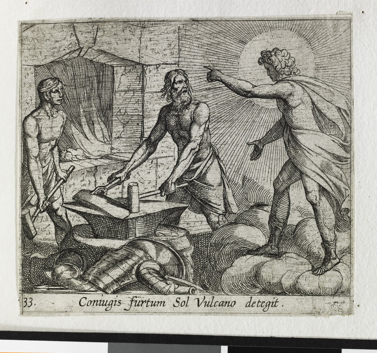 Apollo na Forja da Vulcan (gravura) de Antonio Tempesta