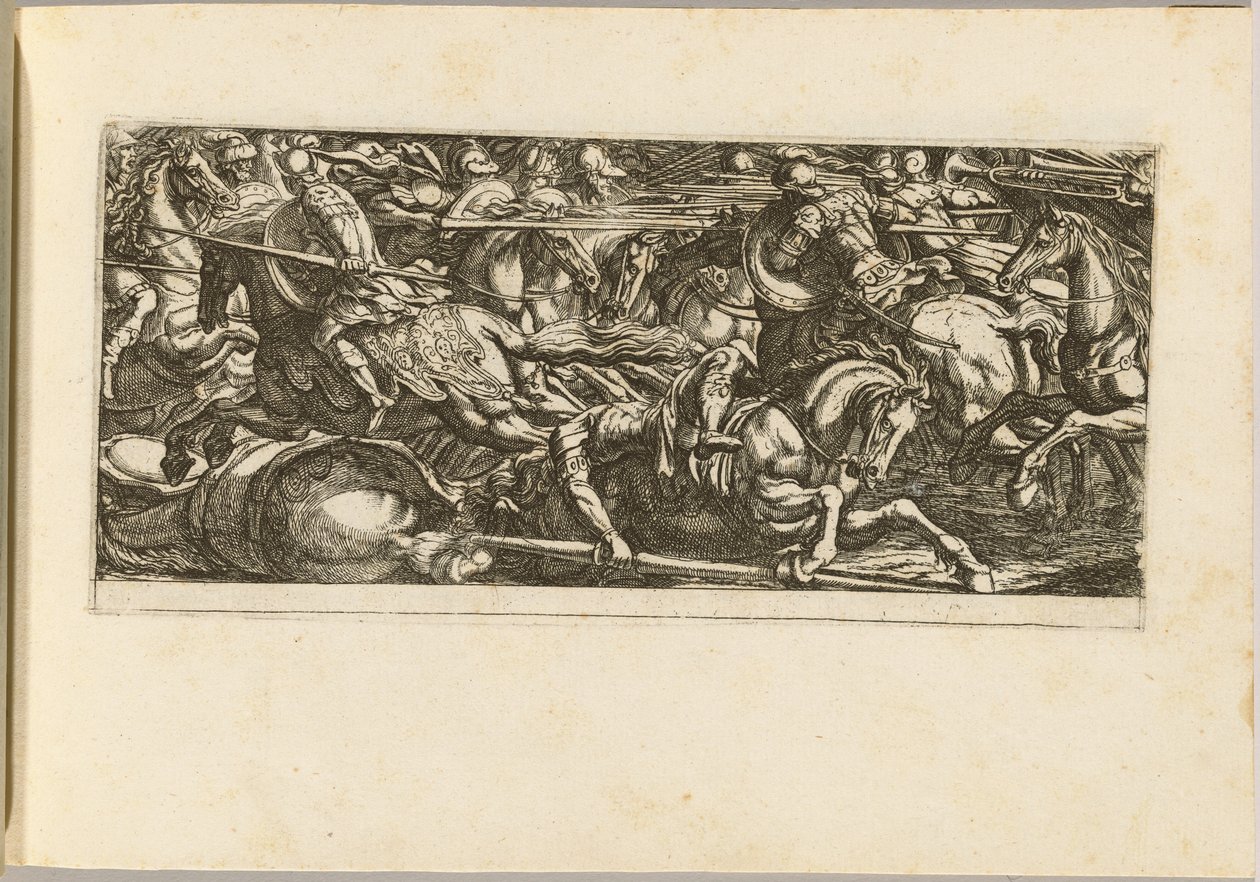 Ataque de cavalaria com soldados fugindo de Antonio Tempesta