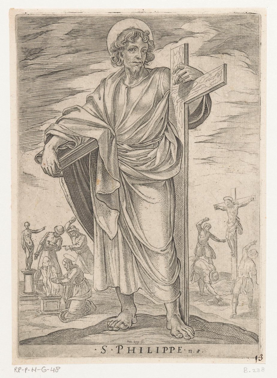 São Filipe
S. Philippe (título sobre o objecto)
Cristo, Maria e os Apóstolos (título da série) de Antonio Tempesta