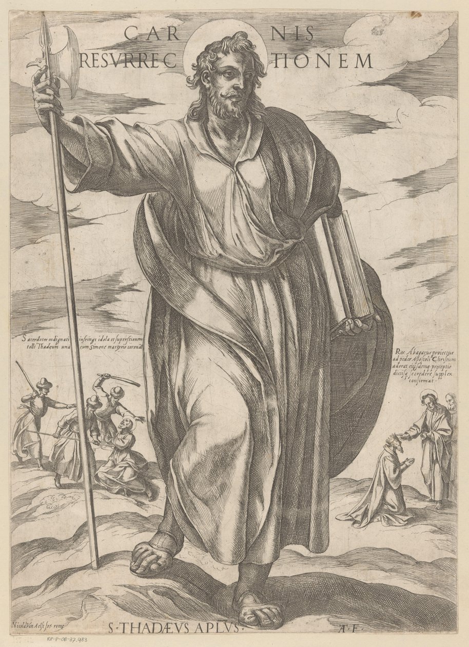 De heilige Judas Tadeu Ressurreição da carne (título no objeto) Cristo, Maria en de apóstolo (título da série) de Antonio Tempesta