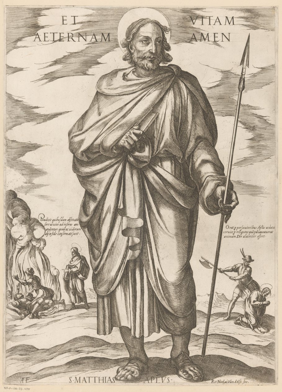 São Mateus
Et vitam aeternam amen (título sobre o objecto)
Cristo, Maria e os Apóstolos (título da série) de Antonio Tempesta