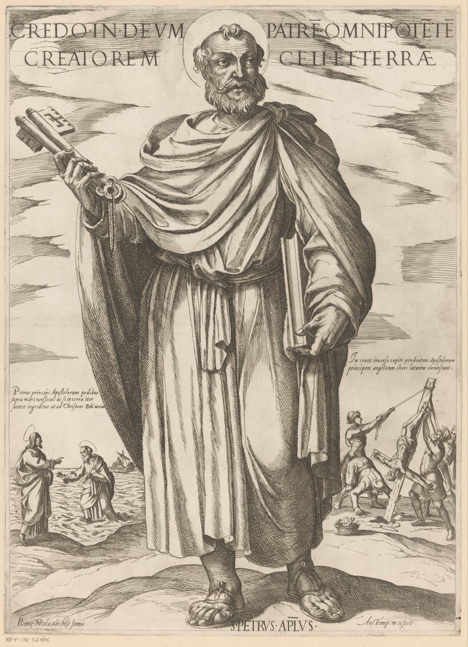 De São Pedro Eu acredito em deus pai todo poderoso criador do céu e da terra (título no objeto) Cristo, Maria en de apóstolo (título da série) de Antonio Tempesta
