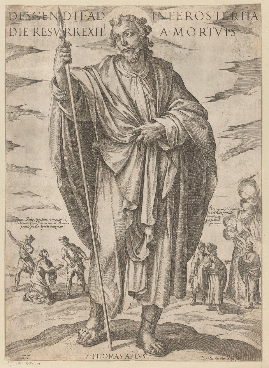 De heilige Tomas
Descendit ad inferos tertia die resurrexit a mortuis (título sobre o objecto)
Christus, Maria en de apostelen (título da série) de Antonio Tempesta