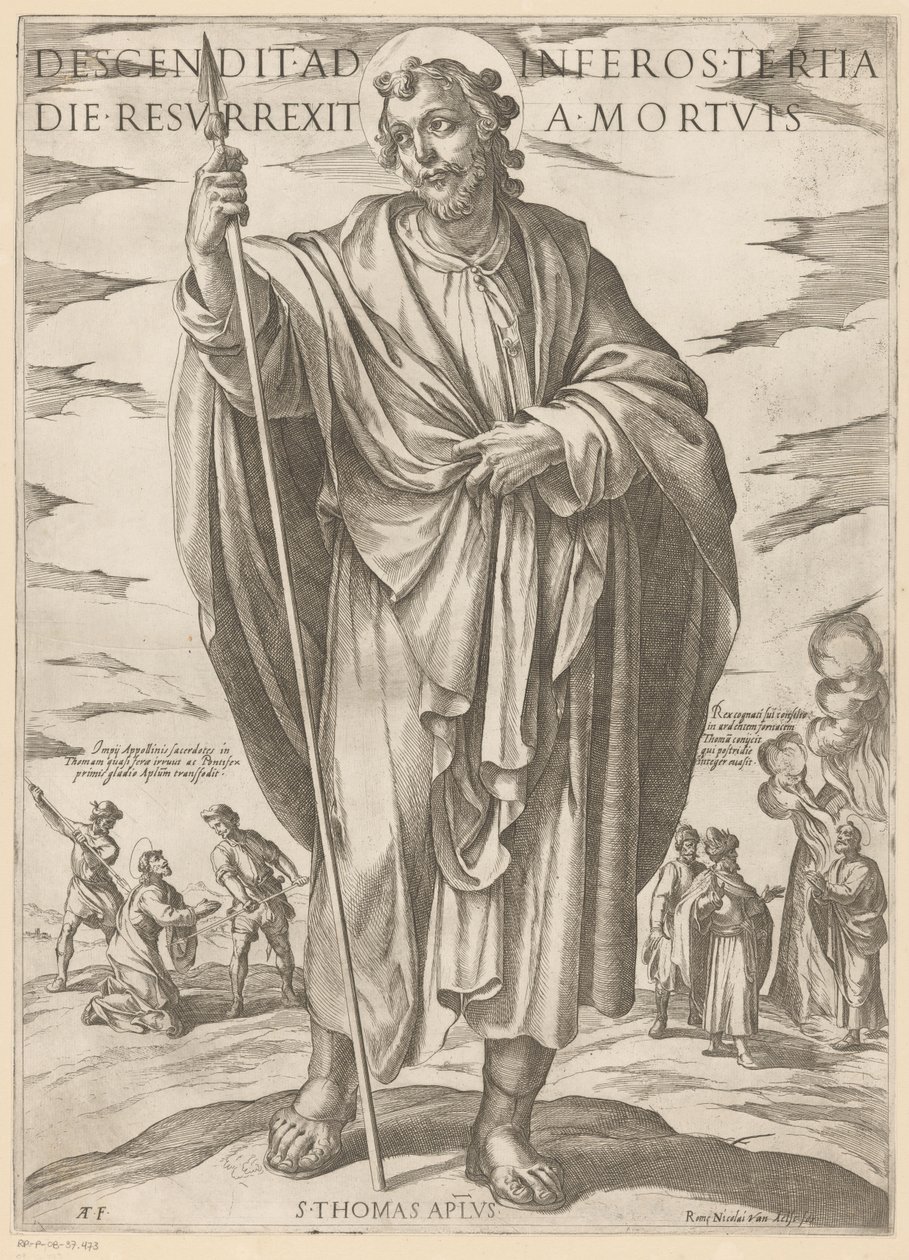 De São Tomás Desceu ao inferno no terceiro dia ressuscitou dos mortos (título no objeto) Cristo, Maria en de apóstolo (título da série) de Antonio Tempesta
