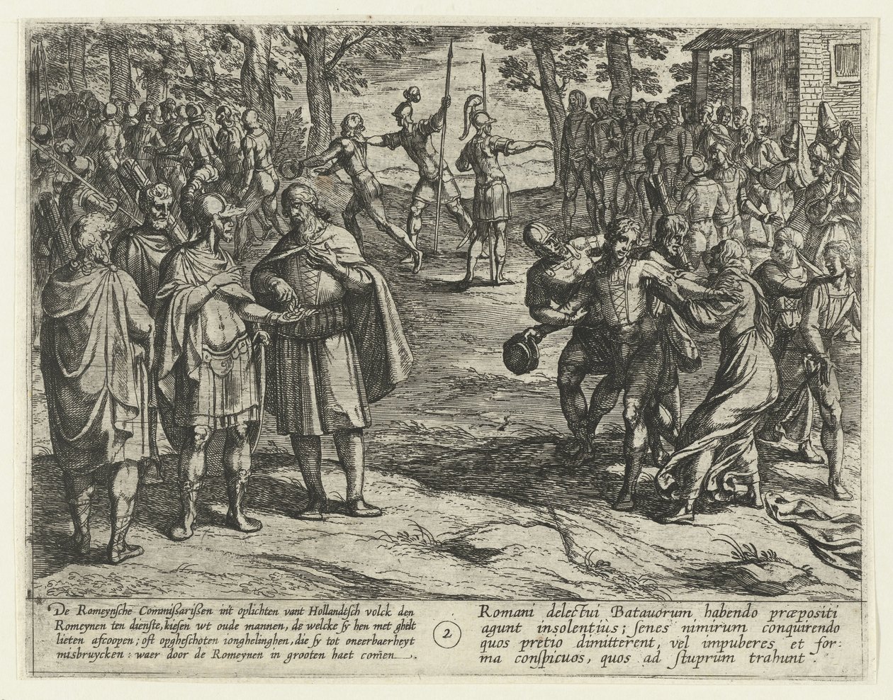 Antigos bárbaros compram os seus serviços aos romanos, 69-70
A Revolta Bataviana (título da série)
Batavorum cum Romanis Bellum, à Corn. Tacito / The Batavian Oft Oude Hollandtsche Oorloghe teghen de Romeynen (título da série sobre o objecto) de Antonio Tempesta