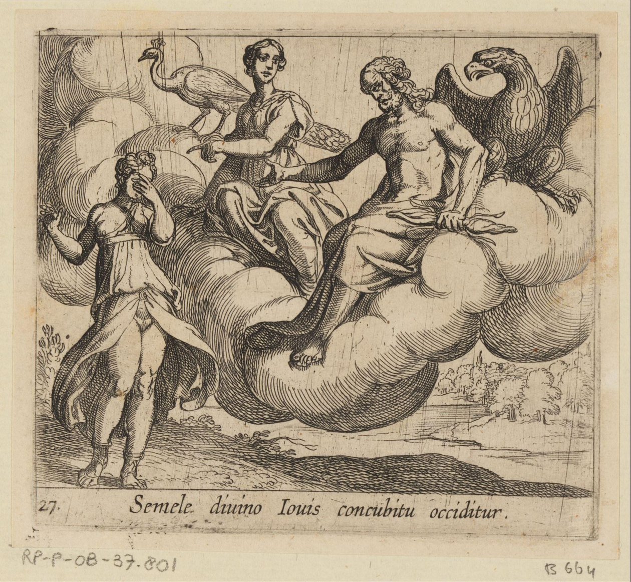 De wens van Semele
Semele divino Iovis concubitu occiditur (título sobre o objecto)
Metamorfoseon sive transformationum (título da série)
Metamorfosen van Ovidius (título da série) de Antonio Tempesta