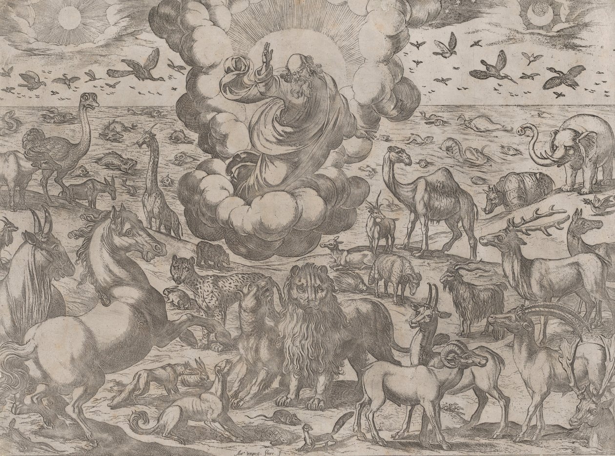 Deus Criando os Animais, c. 1590-1630. de Antonio Tempesta