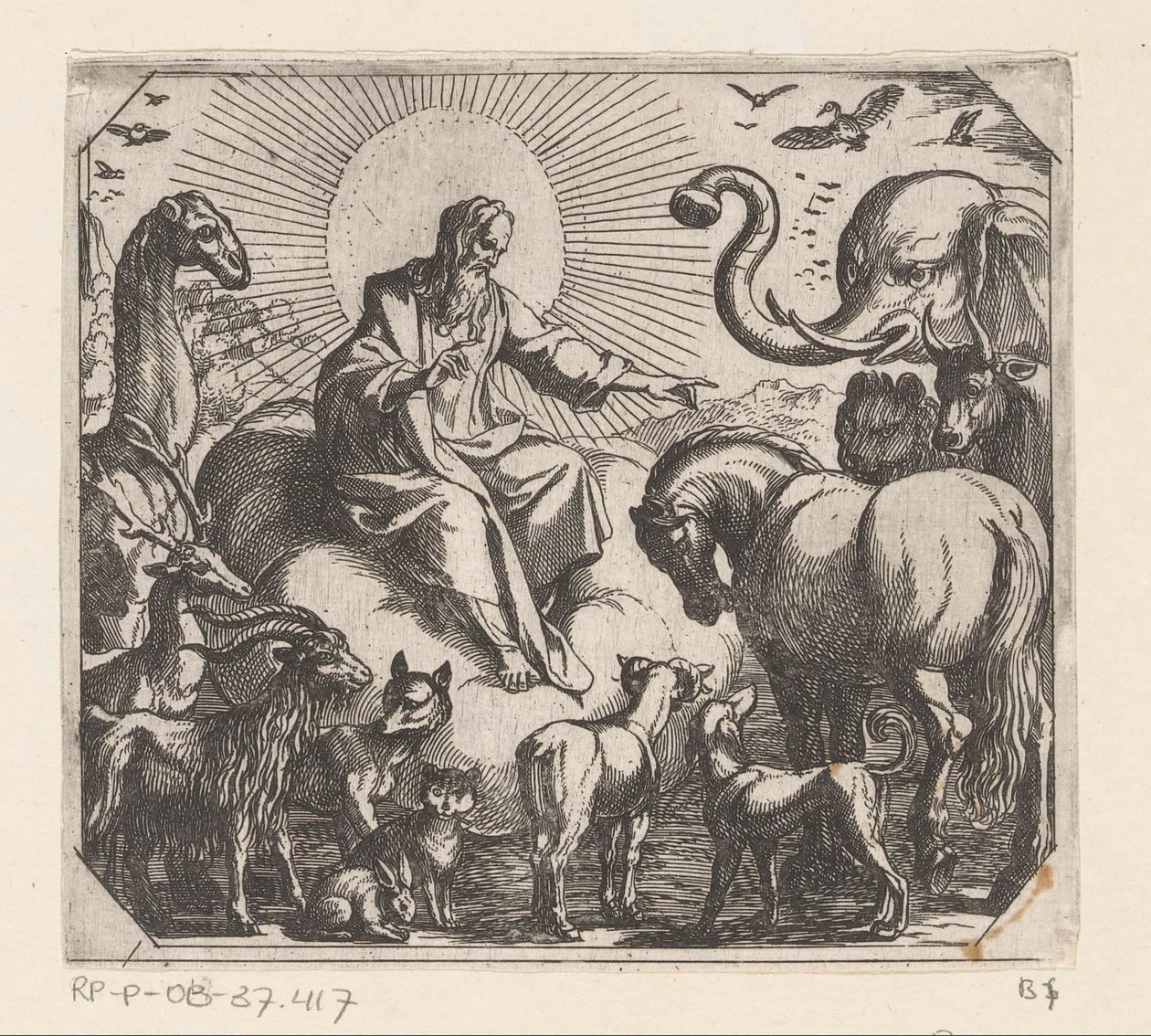 Deus cria os animais na terra Criação (título da série) de Antonio Tempesta