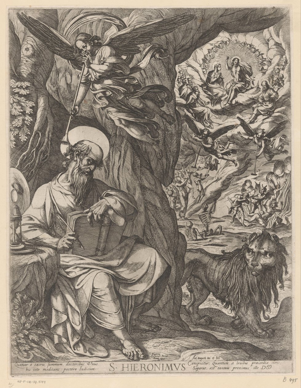 H. Hieronymus no deserto contemplando o juízo final
S. Hieronymus (título sobre o objecto) de Antonio Tempesta
