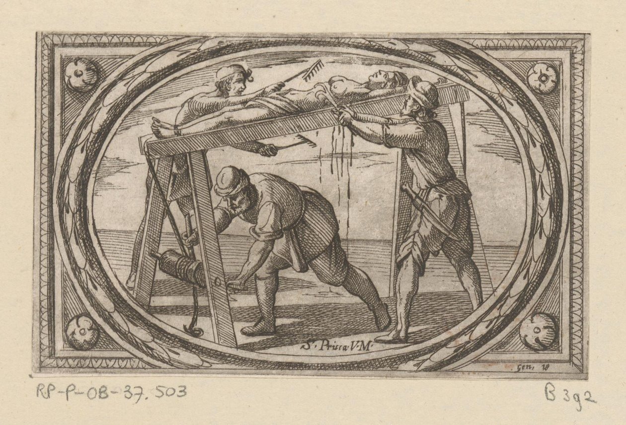 H. Prisca Romeinse martelaressen (título da série) Imagini di moltes vergini Rom in martyrdom (título da série) de Antonio Tempesta