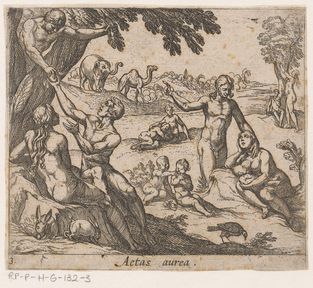 A Idade de Ouro
Aetas aurea (título sobre o objecto)
Metamorfoseon sive transformationum (título da série)
Metamorfoses de Ovid (título da série) de Antonio Tempesta