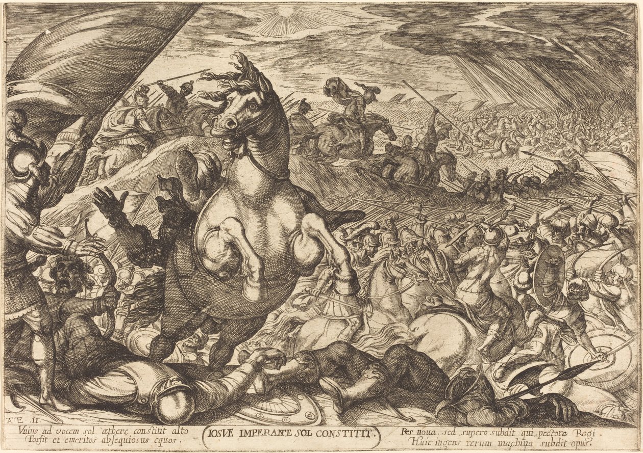 Joshua ordenando que o sol pare de Antonio Tempesta