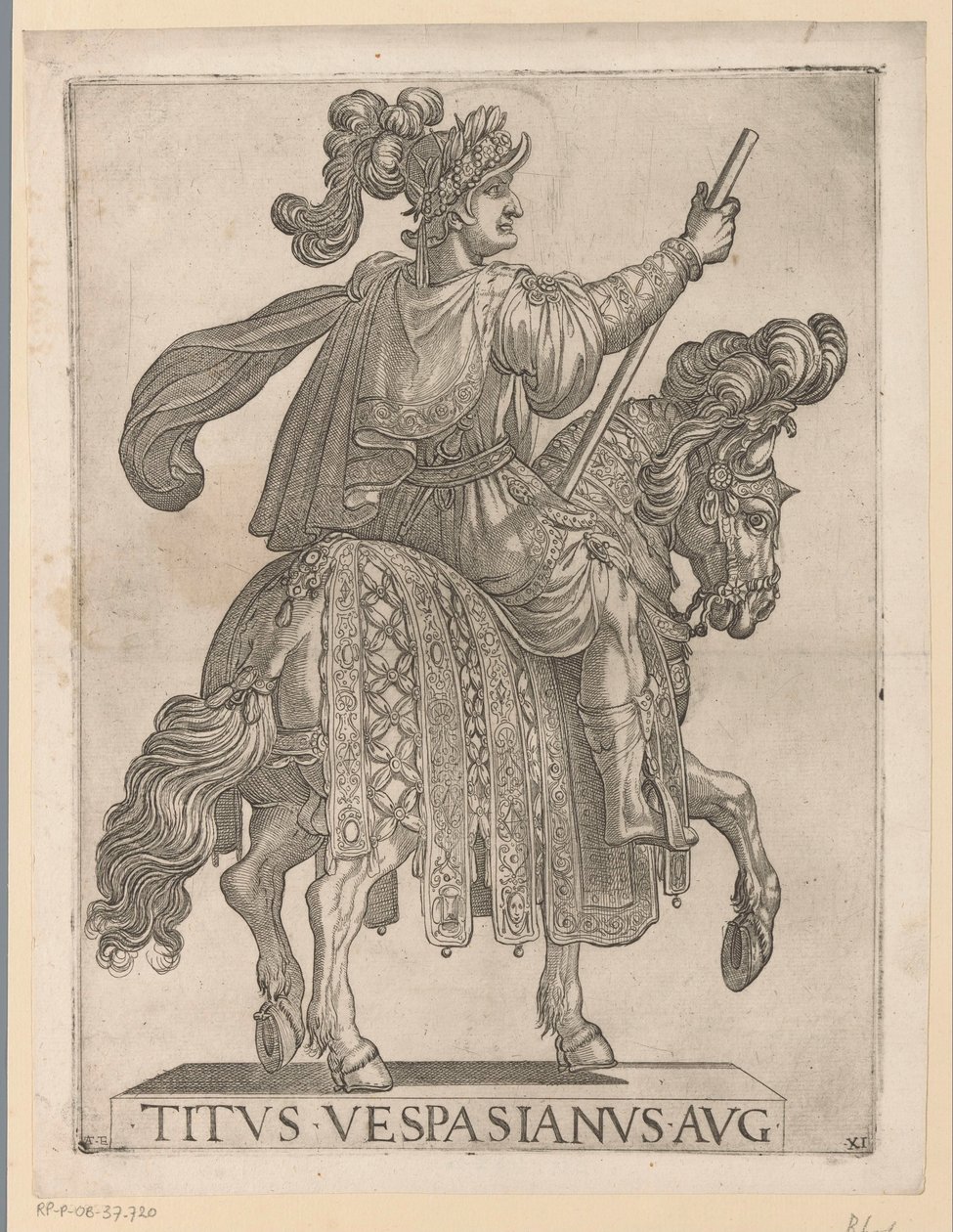 Imperador Titus a cavalo
Os primeiros doze imperadores romanos a cavalo (título da série)
XII caesares em equestri (título da série) de Antonio Tempesta
